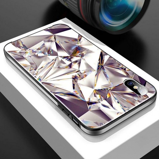 Phone Accessories - 3D Diamond Glass Silicone Cover For iPhone