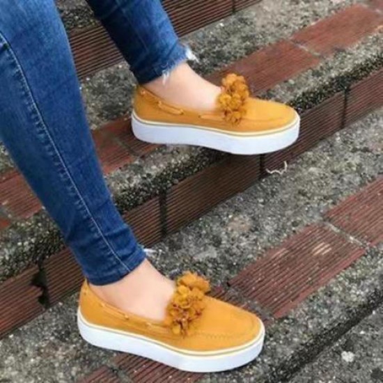 Women Platform Slip On Suede Ladies Loafers