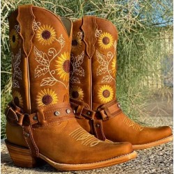 Embroidery Cowboy Retro Boots