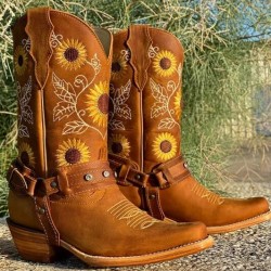 Embroidery Cowboy Retro Boots