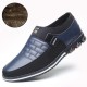 Men's Shoes - 2021 Winter Genuine Leather Add Plush Slip On Magic Closure Loafers