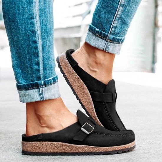 New Women Summer ng Fashion Solid Buckle Sandals