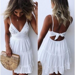 Summer Women's Sexy Strappy Lace Dress