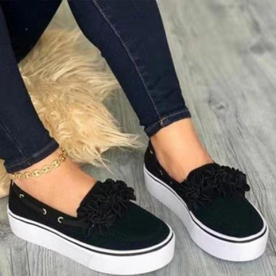 Women Platform Slip On Suede Ladies Loafers