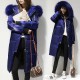 Women's Clothing -,Big Fur Collar Hooded Warm Snow Outerwear