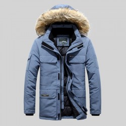 Mid-Long Winter Men Casual Windbreaker Jacket