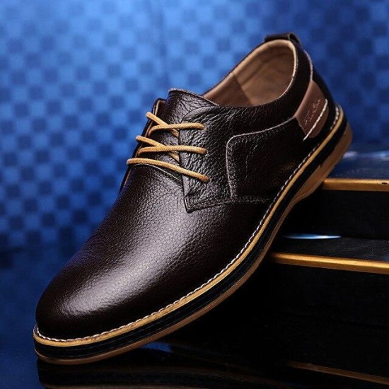 Men's Genuine Leather Oxford Dress Shoes