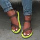 Summer Women Soft Flat Slip On Fluorescent Color Jelly Sandals