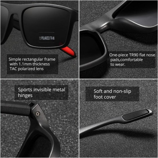 Rectangular Ultra Light TR90 Sunglasses