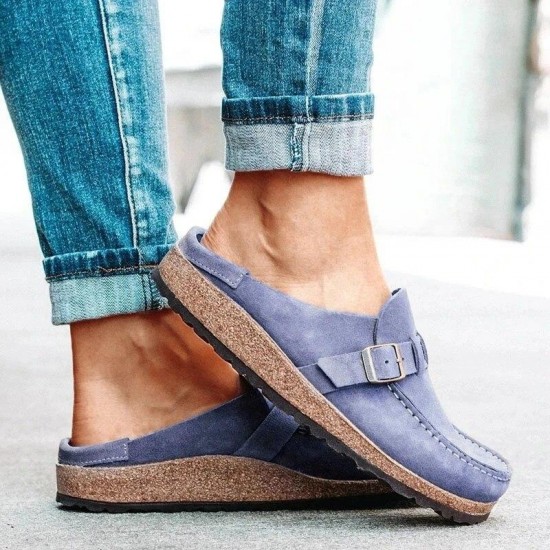 New Women Summer ng Fashion Solid Buckle Sandals