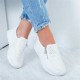 Women Crystal ng Autumn Casual Zipper Platform Breathable Vulcanized Shoes