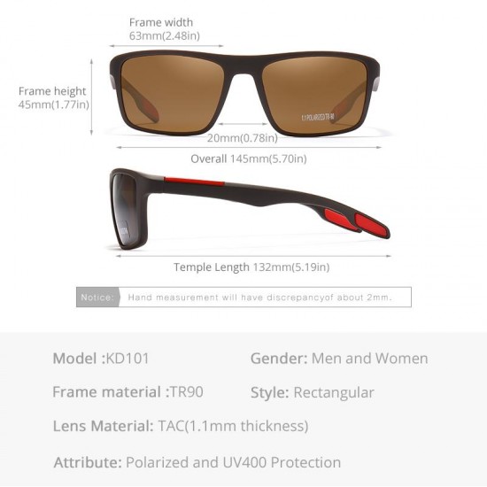 Rectangular Ultra Light TR90 Sunglasses