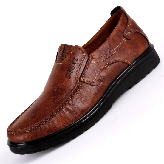 Men's Shoes - Fashion Leather Slip On Casual Style Shoes