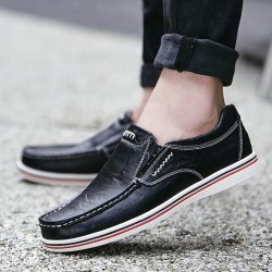 Men's Shoes - 2021 Men Large Size Cow Leather Wear-resistant Slip On Casual Shoes