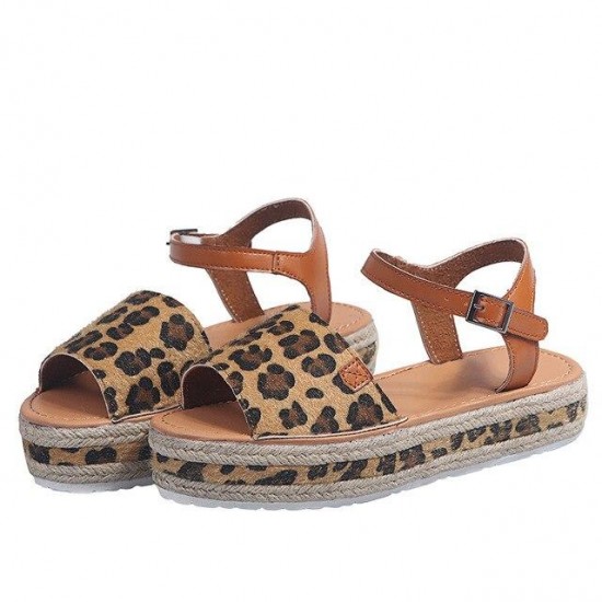 Women 2021 ng Summer Peep Toe Snake Leopard Platform Sandals