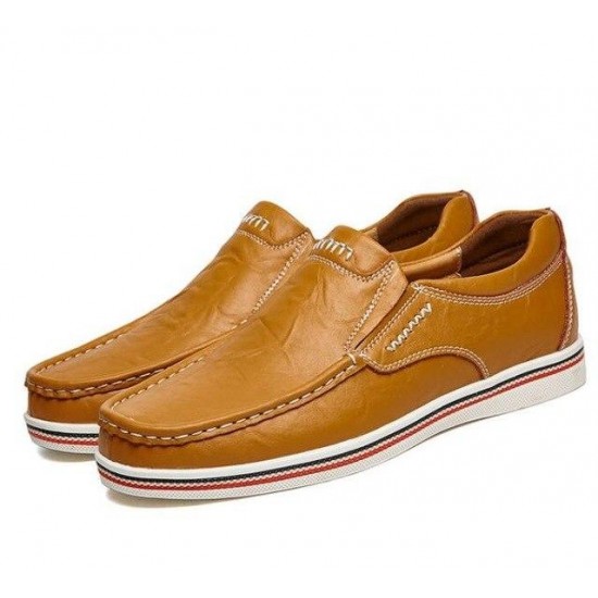 Men's Shoes - 2021 Men Large Size Cow Leather Wear-resistant Slip On Casual Shoes