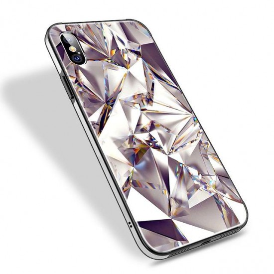 Phone Accessories - 3D Diamond Glass Silicone Cover For iPhone