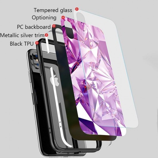 Phone Accessories - 3D Diamond Glass Silicone Cover For iPhone