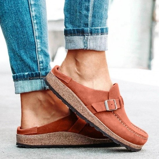 New Women Summer ng Fashion Solid Buckle Sandals
