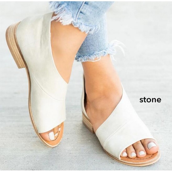 Summer Casual Rome Peep Toe Ladies PU Leather Sandals