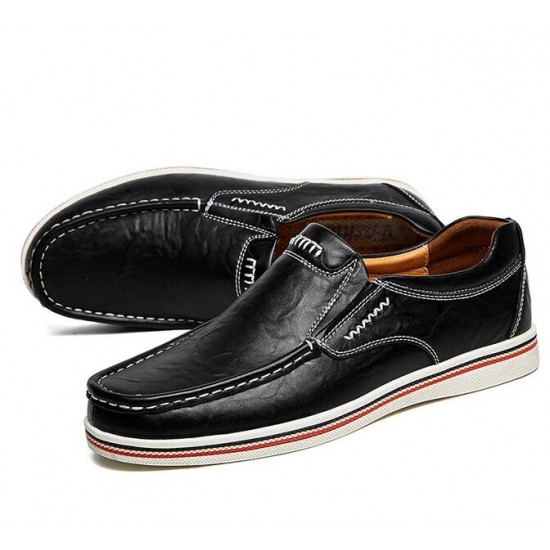 Men's Shoes - 2021 Men Large Size Cow Leather Wear-resistant Slip On Casual Shoes