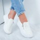 Women Crystal ng Autumn Casual Zipper Platform Breathable Vulcanized Shoes