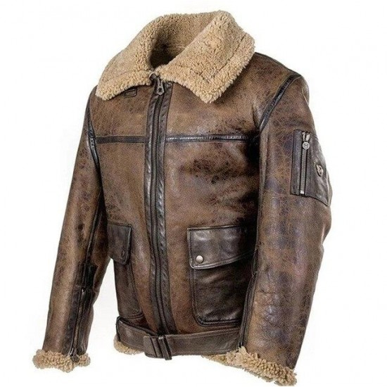 Men Winter Motorcycle Windbreaker Retro Leather Jacket