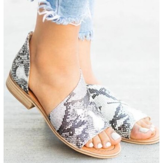 Summer Casual Rome Peep Toe Ladies PU Leather Sandals