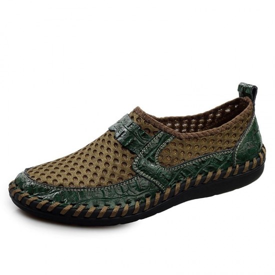 Men's Genuine Leather Flats Casual Loafers Shoes